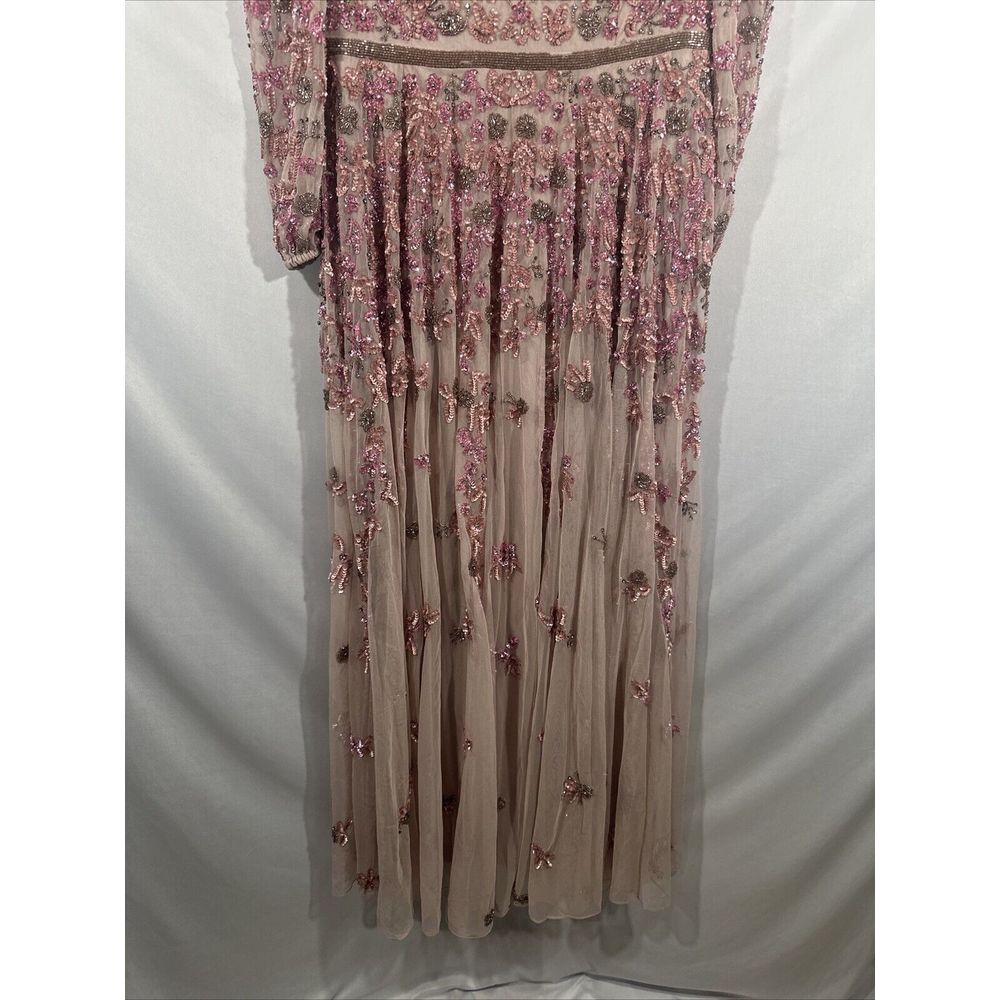 NWT Mac Duggal [ 12 ] 5497 Embellished V Neck 3/4 Sleeve A Line Gown Rose #Q1013 - Picture 12 of 16